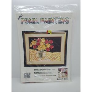 Pearl Painting Kit by Candamar Design Tulips Daffodils Picture SEALED New #10284